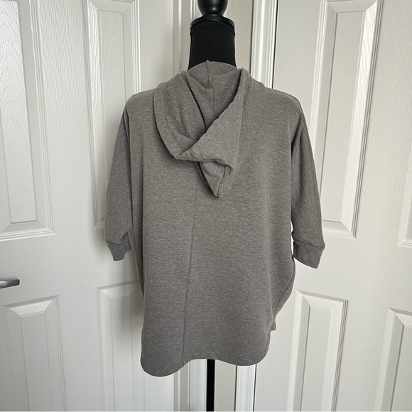 Alternative Grey Short Sleeved Drawstring Hoodie w Kangaroo Pockets Size XS/S - Picture 6 of 6